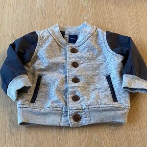 GAP Lightweight Baby Bomber Jacket in Gray and Navy